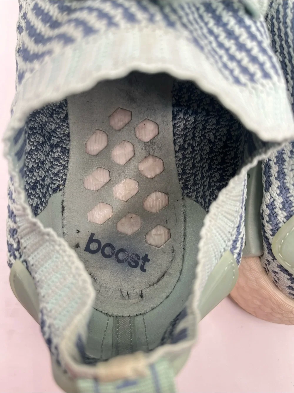adidas Men's 10 NMD R1 Primeknit Mint Green & Blue Sneakers